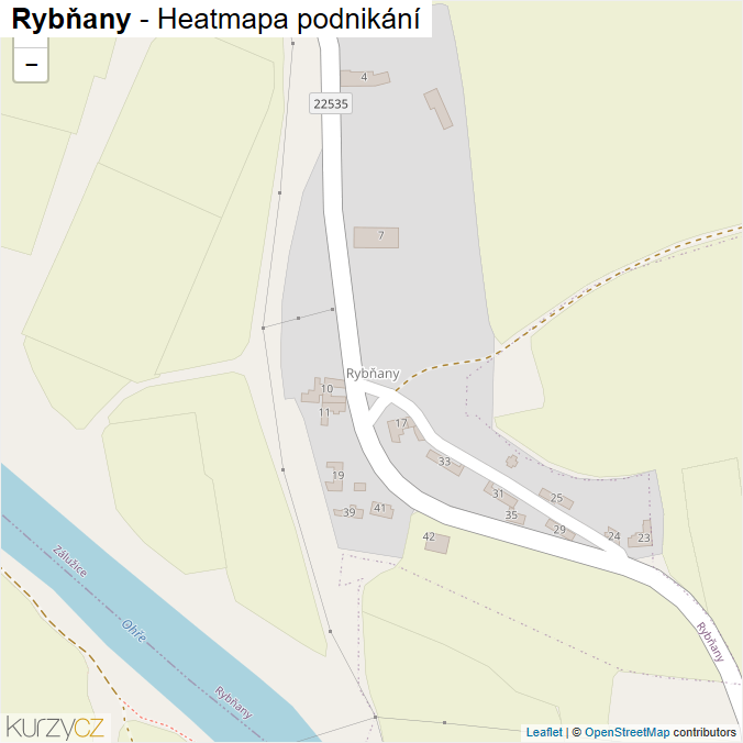 Mapa Rybňany - Firmy v části obce.