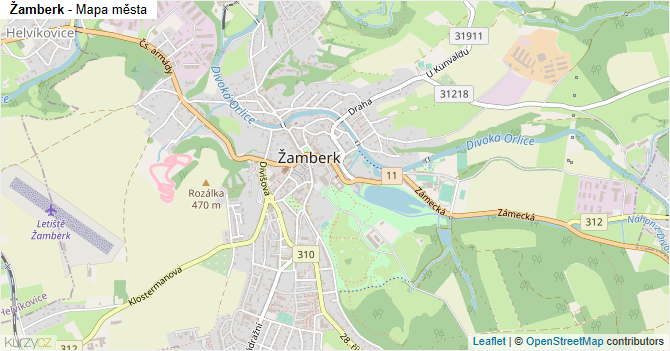 Žamberk - mapa města