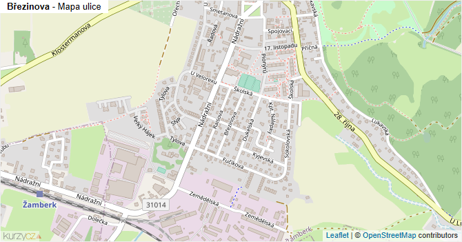 Březinova - mapa ulice