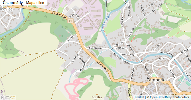 Čs. armády - mapa ulice