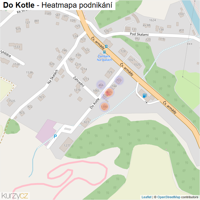 Mapa Do Kotle - Firmy v ulici.