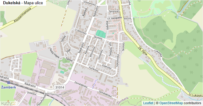 Dukelská - mapa ulice