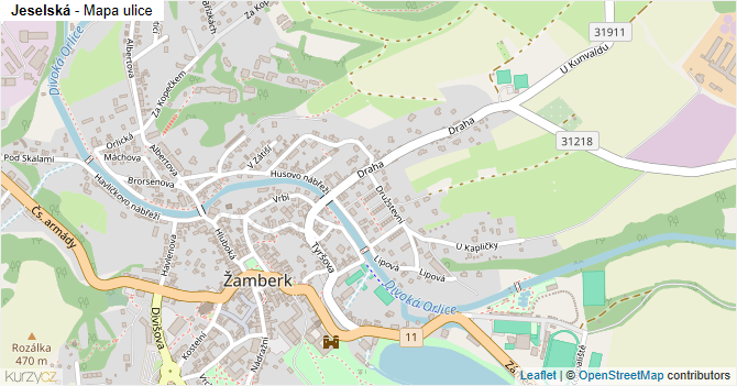 Jeselská - mapa ulice