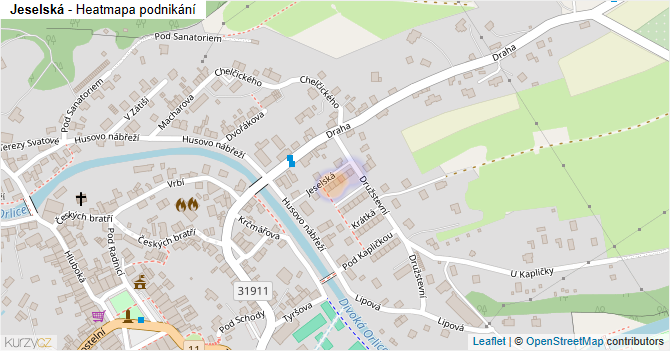 Jeselská - mapa podnikání