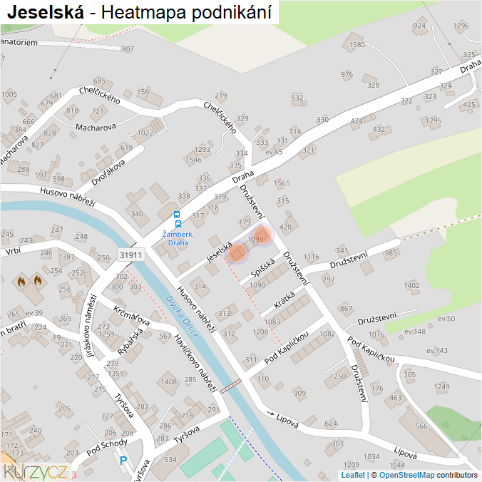 Mapa Jeselská - Firmy v ulici.