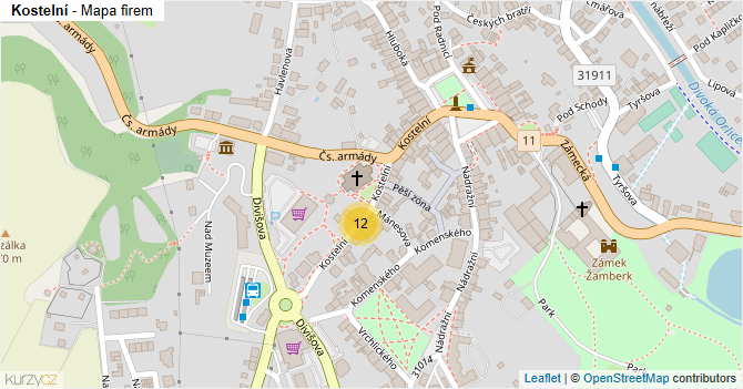 Kostelní - mapa firem