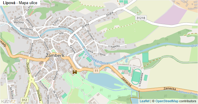 Lipová - mapa ulice