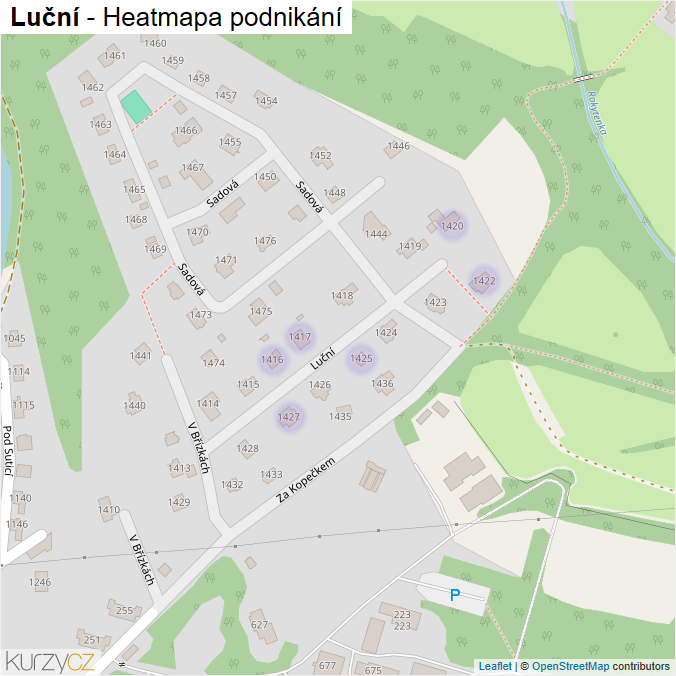 Mapa Luční - Firmy v ulici.