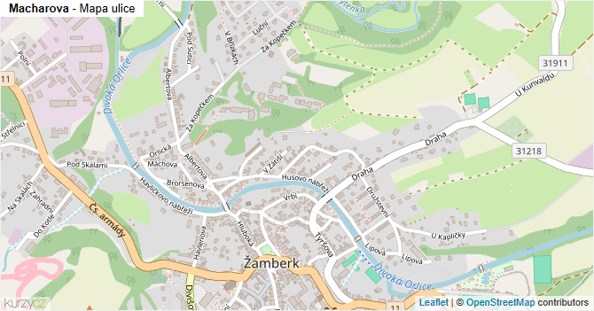 Macharova - mapa ulice