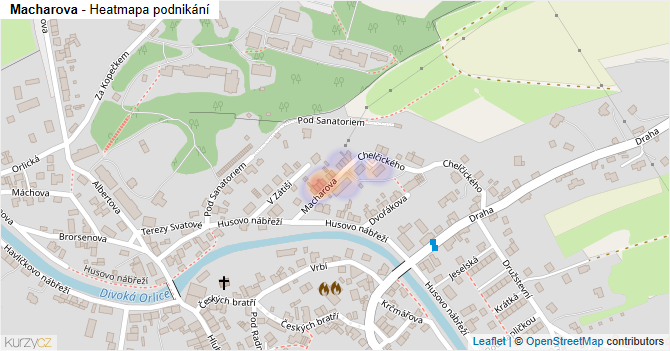 Macharova - mapa podnikání