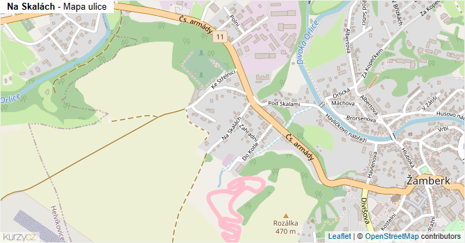 Na Skalách - mapa ulice