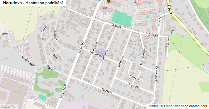 Nerudova - mapa podnikání