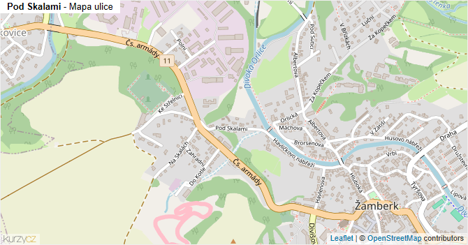 Pod Skalami - mapa ulice