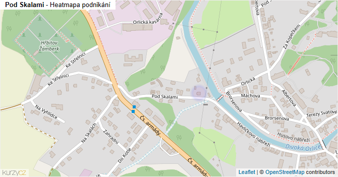 Pod Skalami - mapa podnikání