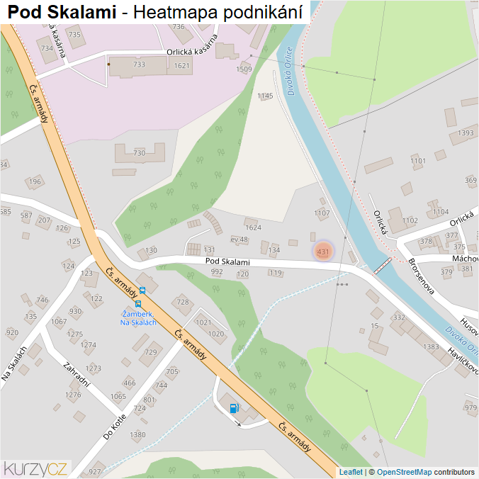 Mapa Pod Skalami - Firmy v ulici.