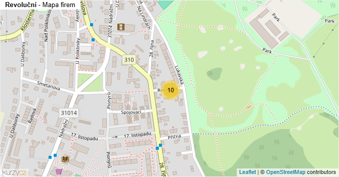 Revoluční - mapa firem