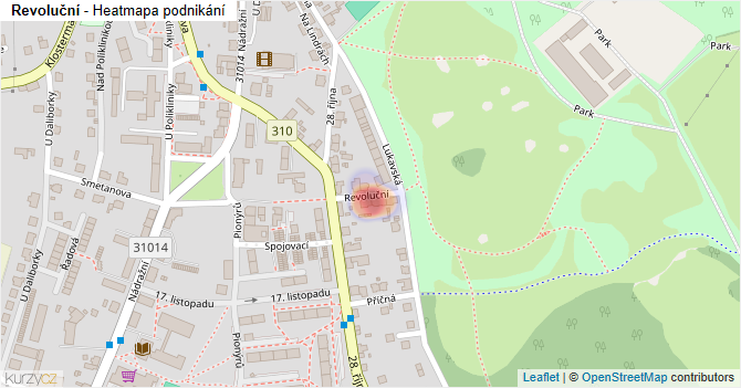 Revoluční - mapa podnikání