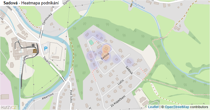Sadová - mapa podnikání