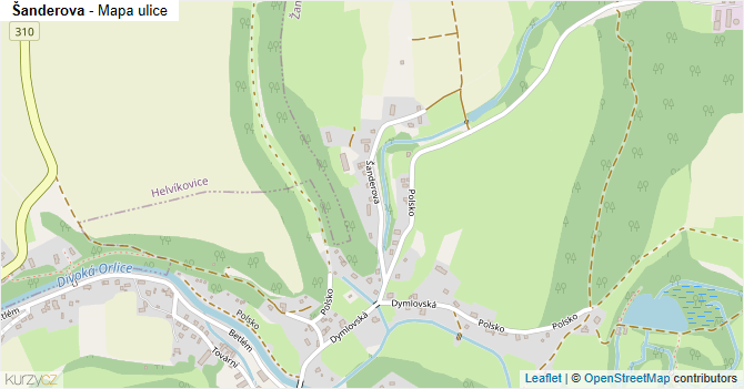 Šanderova - mapa ulice