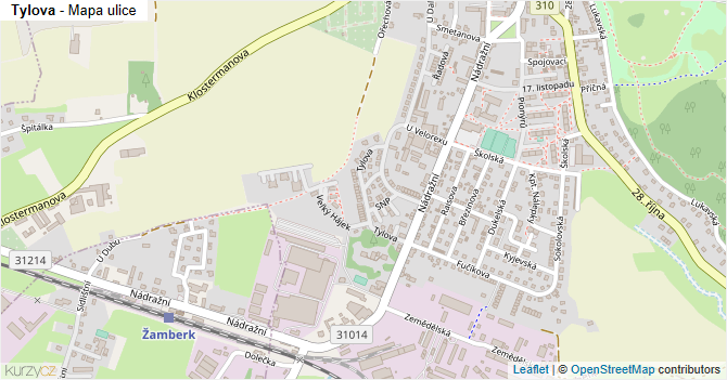 Tylova - mapa ulice
