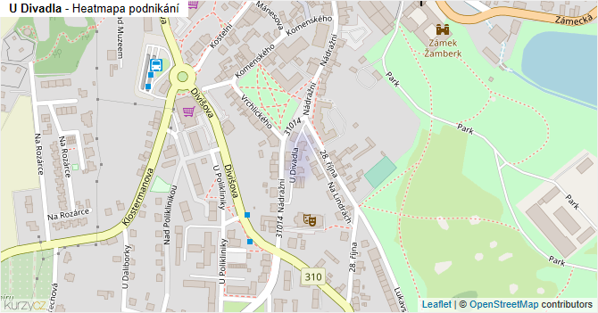 U Divadla - mapa podnikání