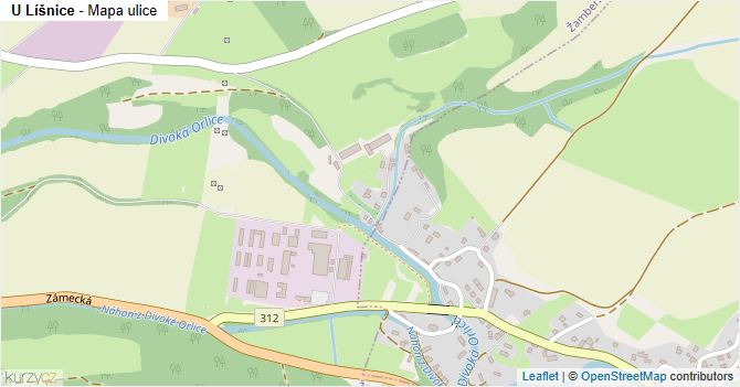 U Líšnice - mapa ulice