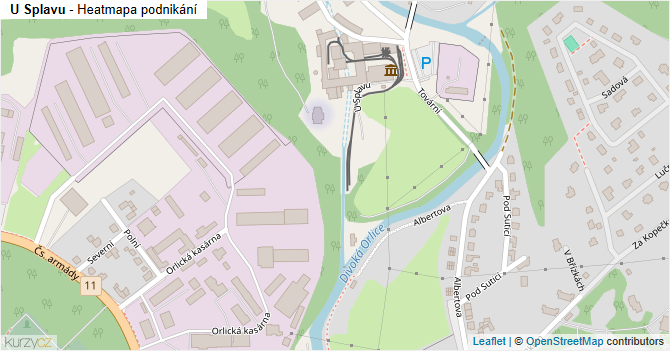U Splavu - mapa podnikání