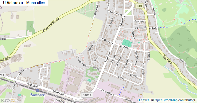 U Velorexu - mapa ulice
