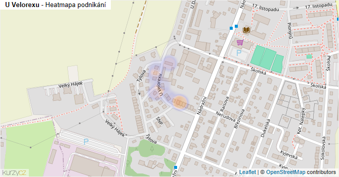 U Velorexu - mapa podnikání