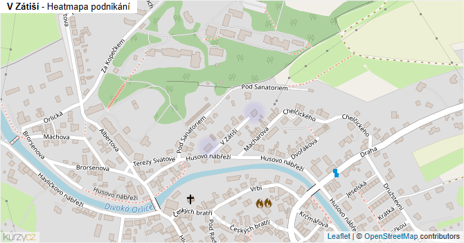 V Zátiší - mapa podnikání