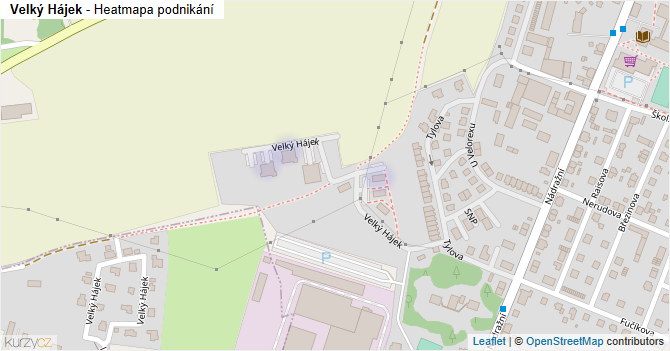 Velký Hájek - mapa podnikání