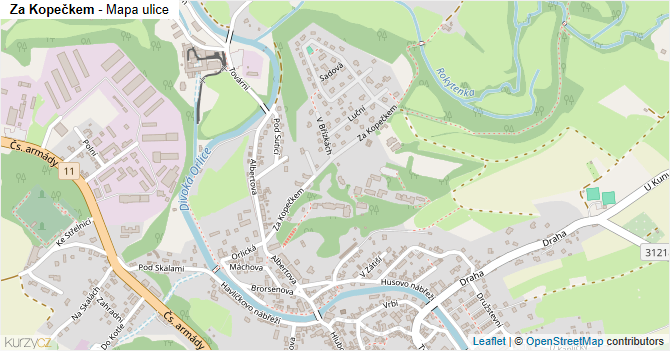 Za Kopečkem - mapa ulice