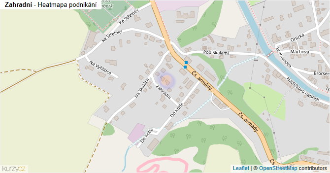 Zahradní - mapa podnikání