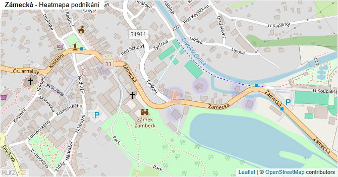 Zámecká - mapa podnikání