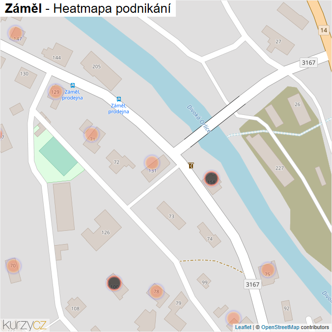 Mapa Záměl - Firmy v obci.
