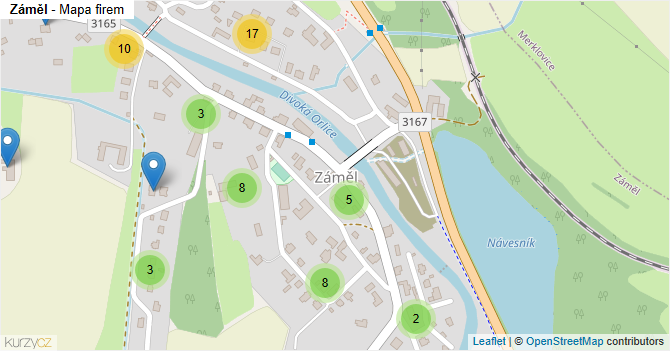 Záměl - mapa firem