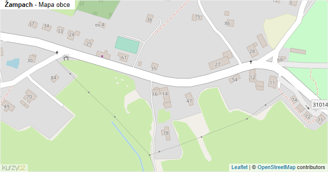 Žampach - mapa obce