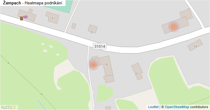 Žampach - mapa podnikání