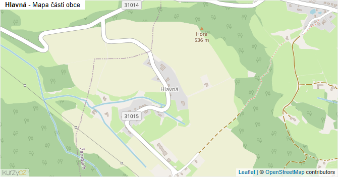 Hlavná - mapa části obce