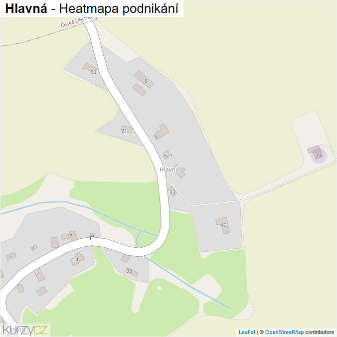 Mapa Hlavná - Firmy v části obce.