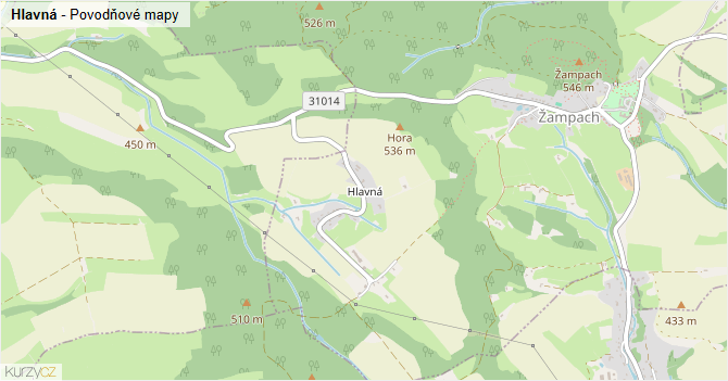 Hlavná - záplavové mapy stoleté vody