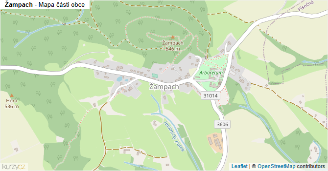 Žampach - mapa části obce