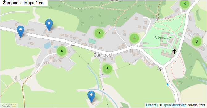 Žampach - mapa firem