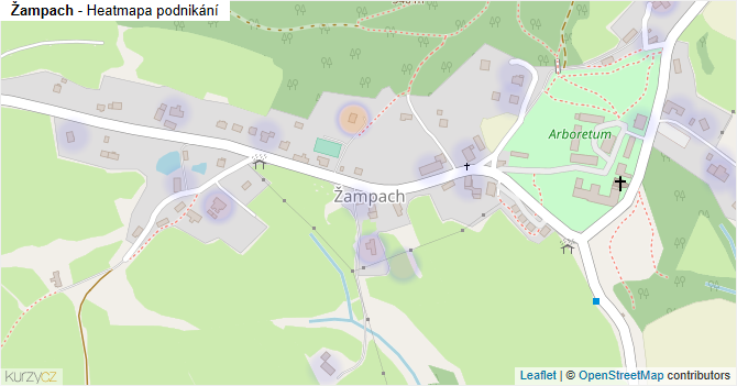 Žampach - mapa podnikání
