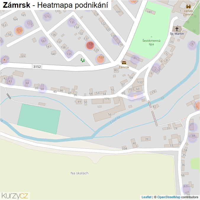 Mapa Zámrsk - Firmy v části obce.