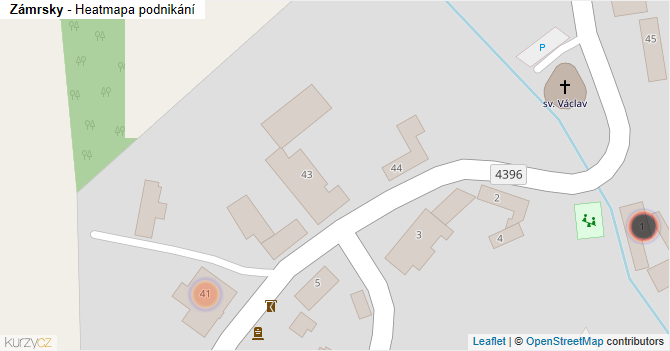 Zámrsky - mapa podnikání