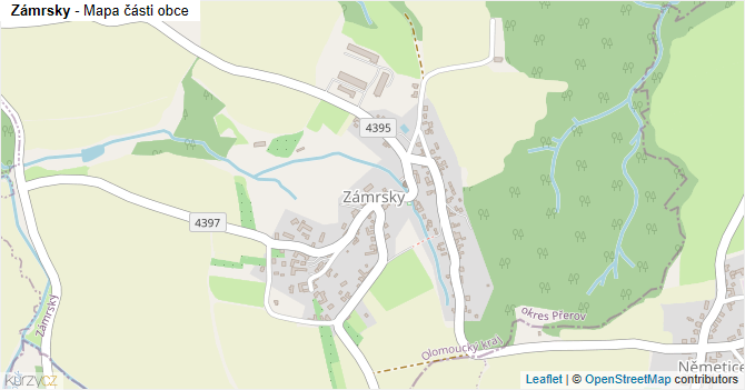 Zámrsky - mapa části obce
