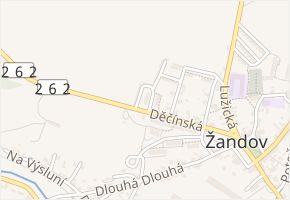 Děčínská v obci Žandov - mapa ulice