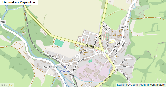 Děčínská - mapa ulice