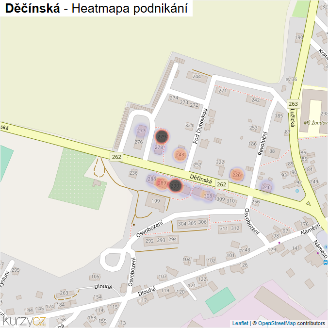 Mapa Děčínská - Firmy v ulici.